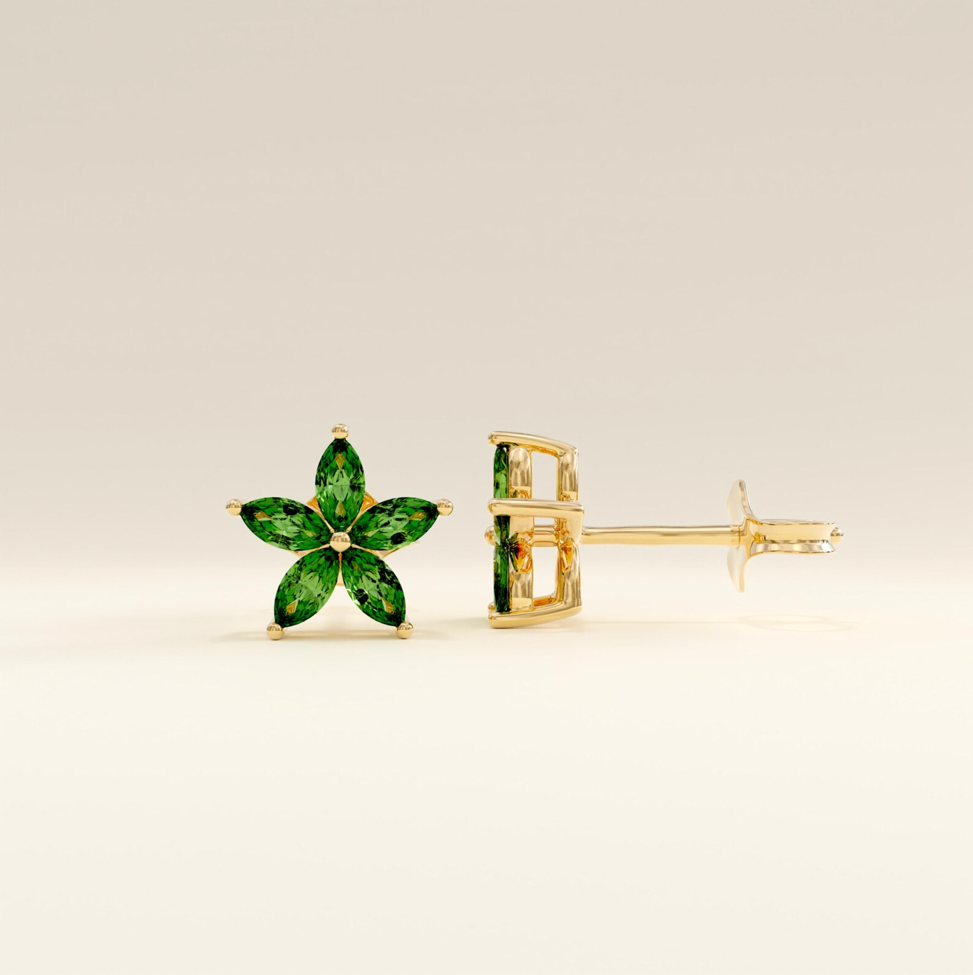 14k Smaragd Blumenohrringe