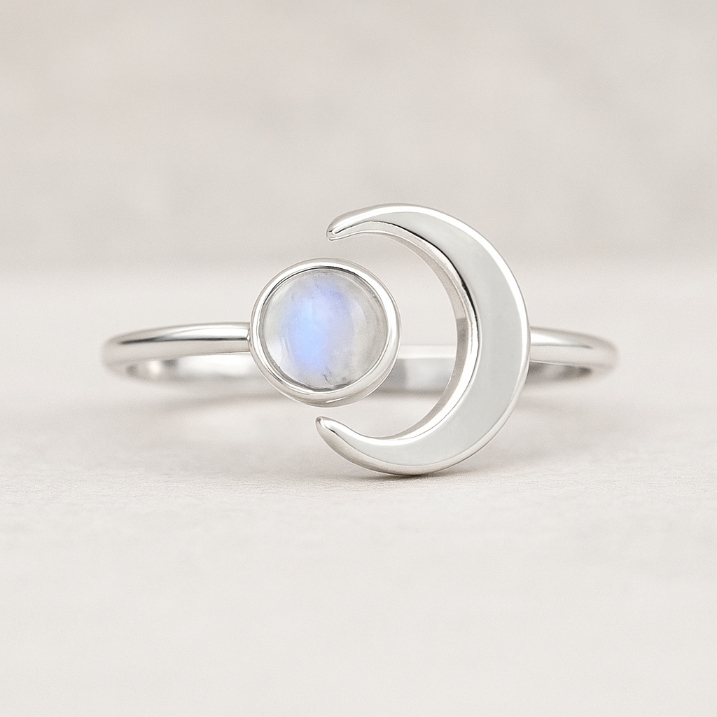 Mondstein Halbmond Ring