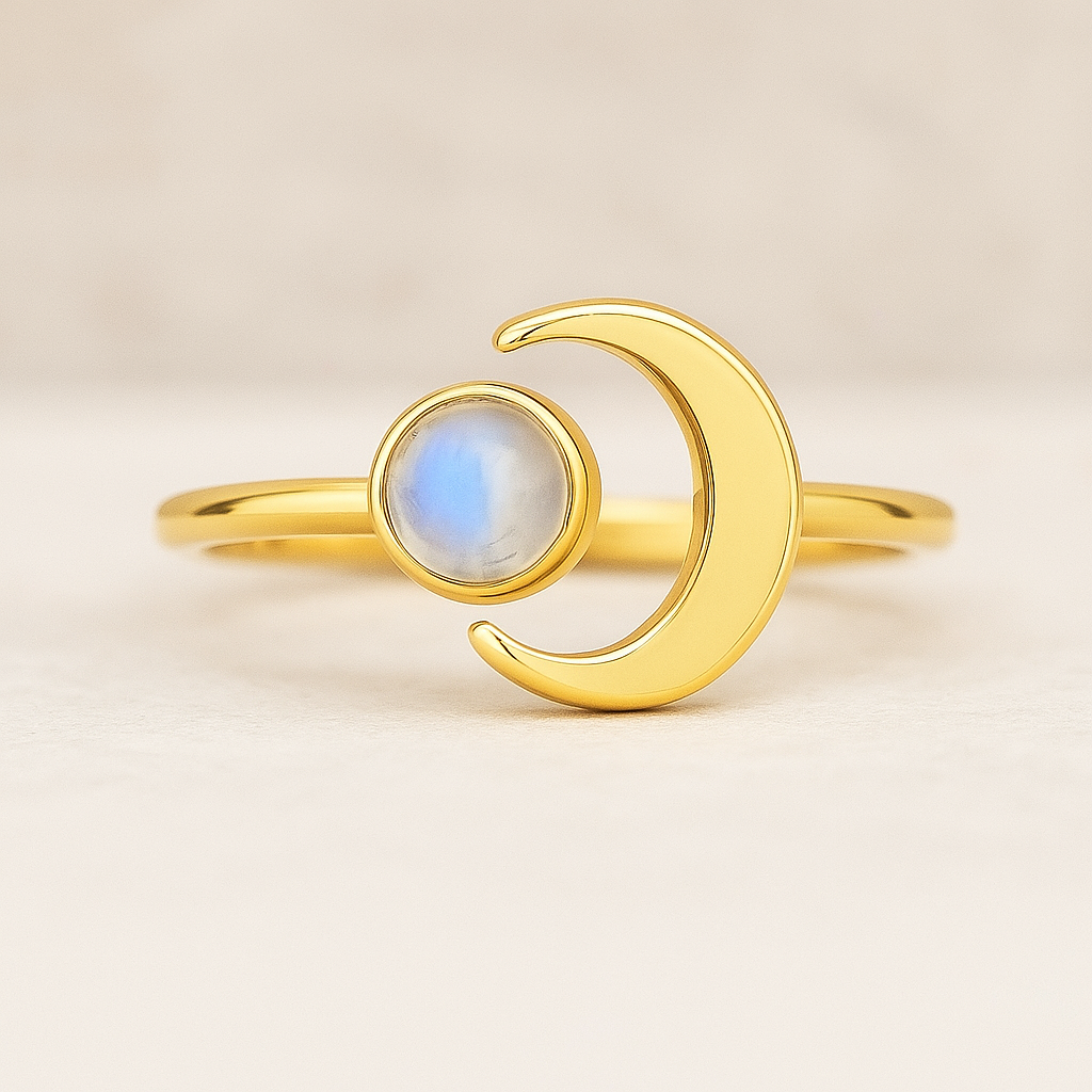 Mondstein Halbmond Ring